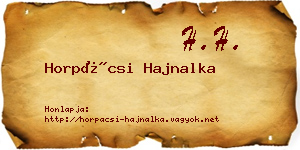 Horpácsi Hajnalka névjegykártya