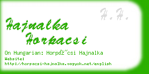 hajnalka horpacsi business card